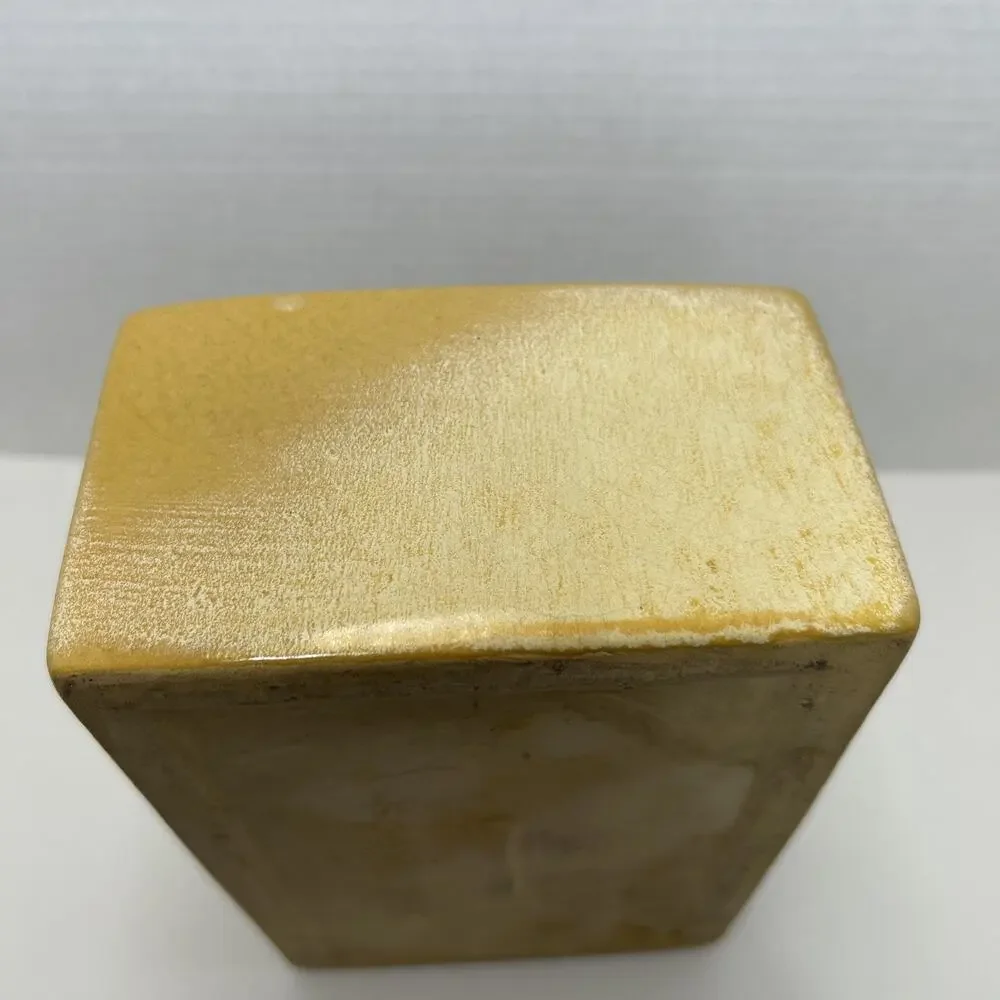 Vtg Frankoma Pottery Desert Gold Pillow Vase / Rectangle Planter Plainsman 62
